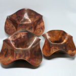 Set of square copper bowls
